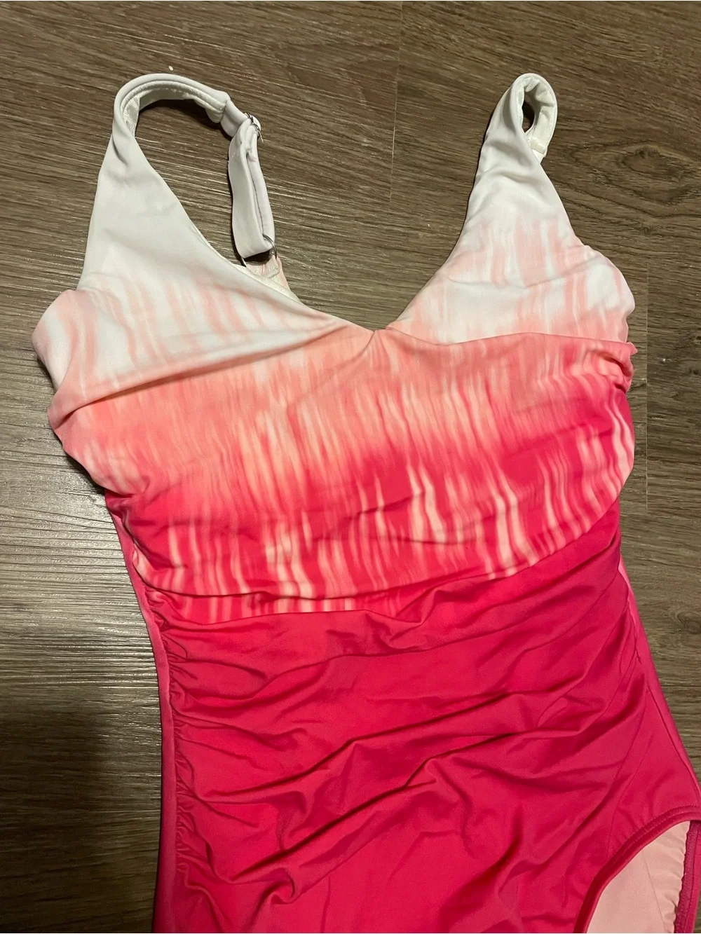 Talbots x Miraclesuit Pink Ombre One-Piece Ruched Swimsuit